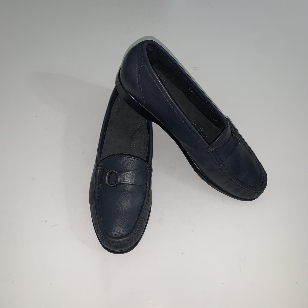SAS Shoes Womens Size 10 Blue Leather Loafer Flats Tripad Comfort Work Casual